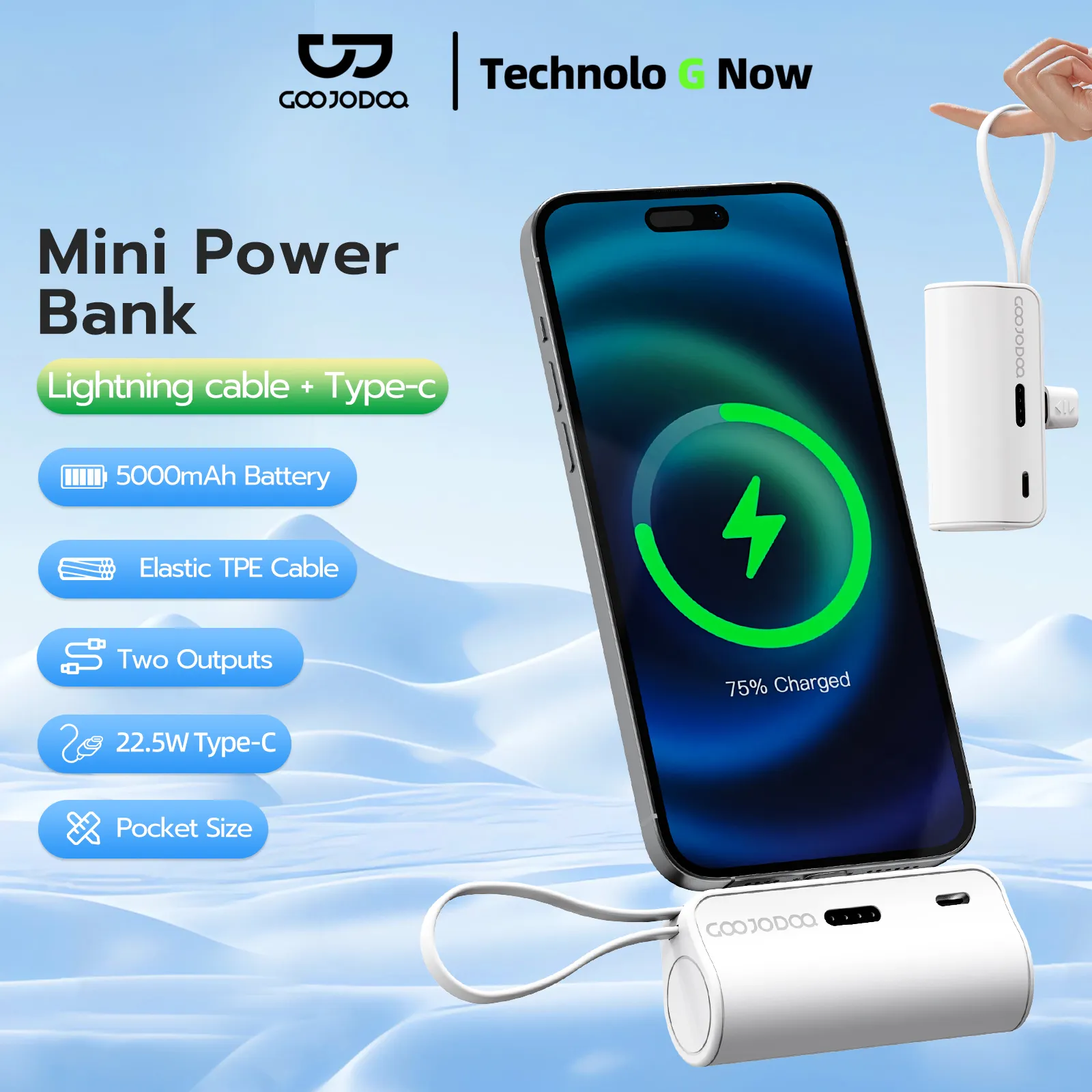 GOOJODOQ Official AD4021 5000mAh Mini Power Bank | Compact & Portable -  GOOJODOQ